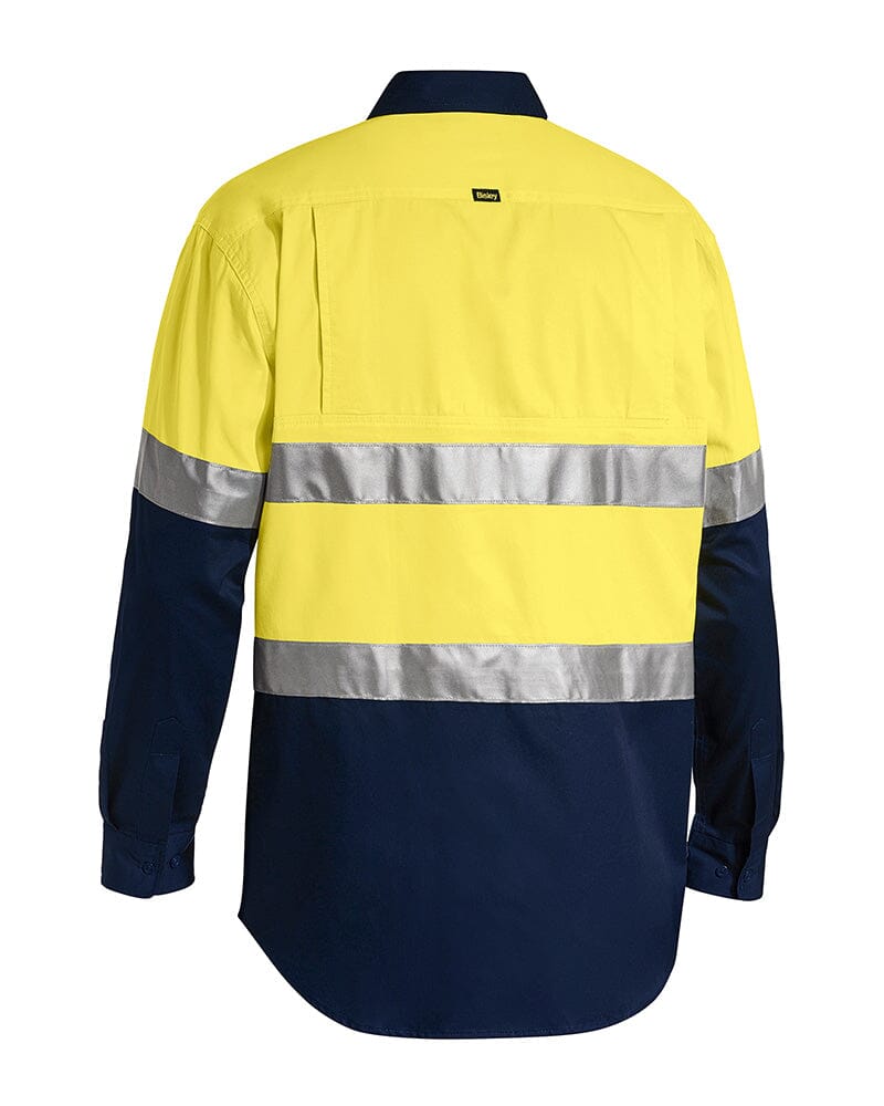 Taped Hi Vis Cool Lightweight LS Shirt - Yellow/Navy