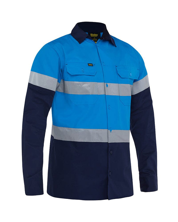 Taped Hi Vis Cool Lightweight LS Shirt - Blue/Navy