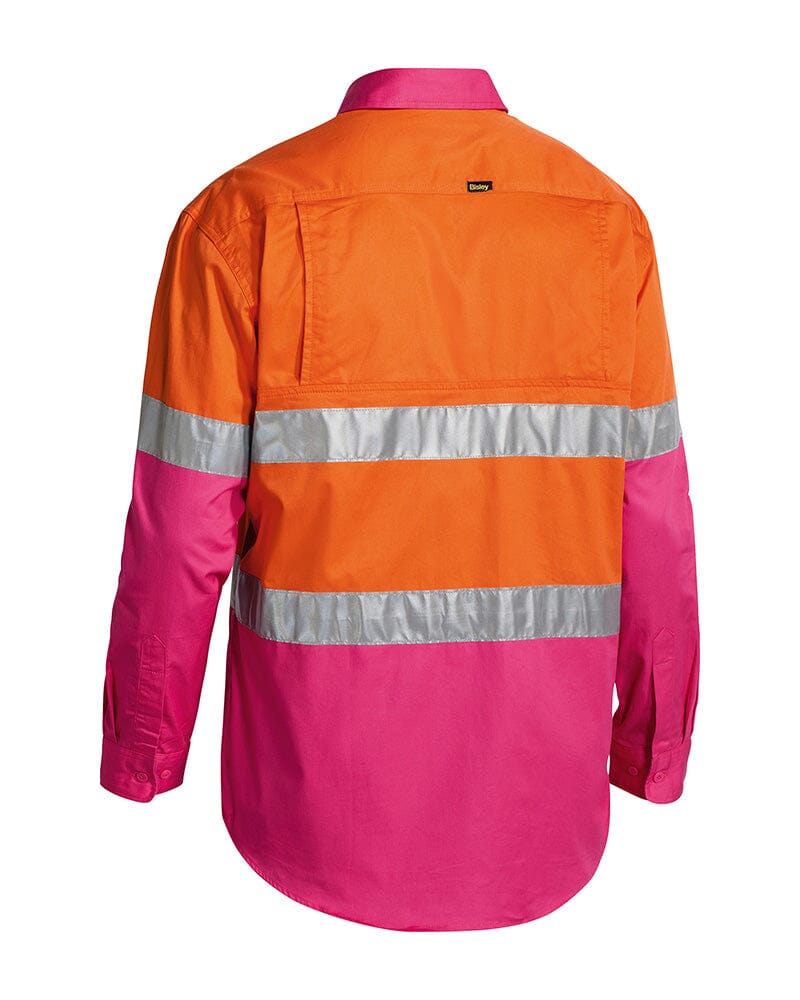 Taped Hi Vis Cool Lightweight LS Shirt - Orange/Pink
