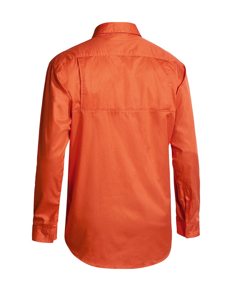 Cool Lightweight Gusset Cuff Hi Vis Drill Shirt - Orange