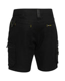 Flex and Move Stretch Denim Zip Cargo Shorts - Black