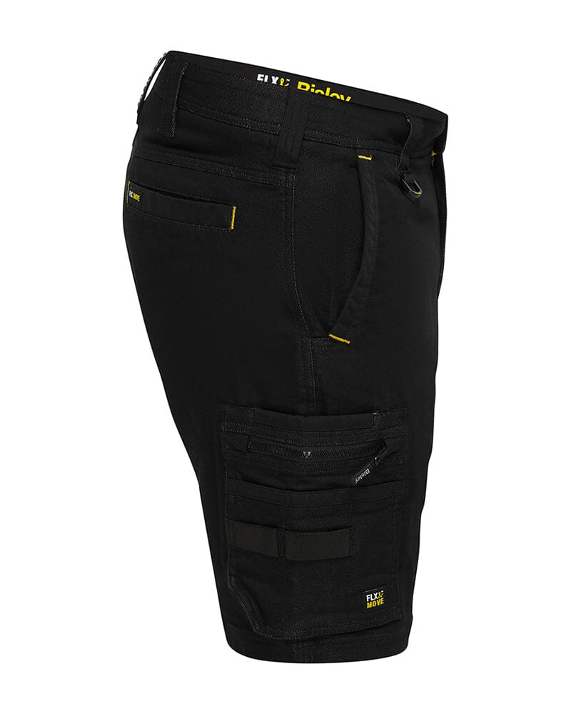 Flex and Move Stretch Denim Zip Cargo Shorts - Black