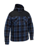 Contrast Check Zip Front Hoodie - Blue/Black