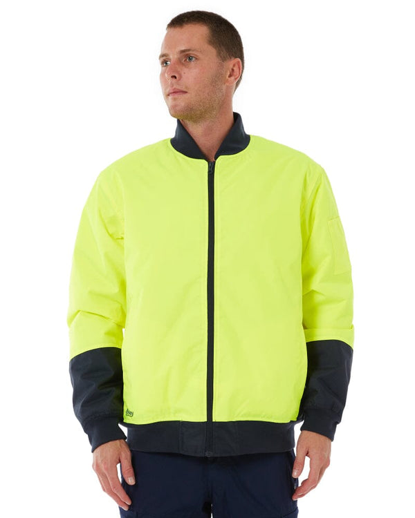 Hi Vis Bomber Jacket - Yellow/Navy