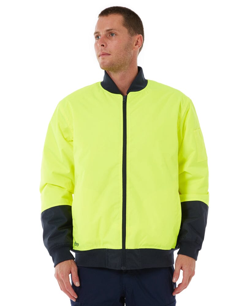 Hi Vis Bomber Jacket - Yellow/Navy