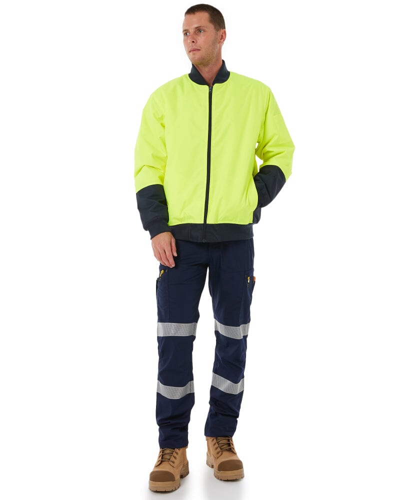 Hi Vis Bomber Jacket - Yellow/Navy
