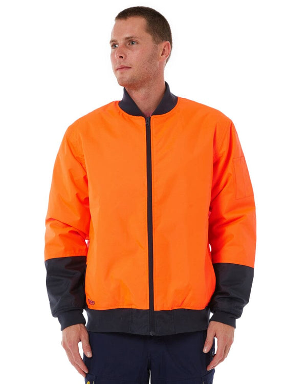 Hi Vis Bomber Jacket - Orange/Navy