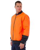 Hi Vis Bomber Jacket - Orange/Navy