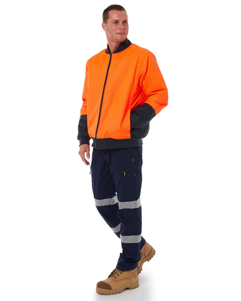 Hi Vis Bomber Jacket - Orange/Navy