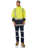 Taped Hi Vis Rain Shell Jacket - Yellow/Navy