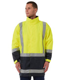 Taped Hi Vis Rain Shell Jacket - Yellow/Navy