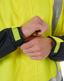 Taped Hi Vis Rain Shell Jacket - Yellow/Navy
