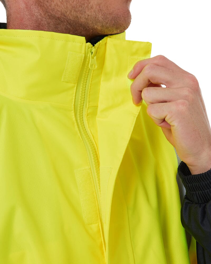 Taped Hi Vis Rain Shell Jacket - Yellow/Navy