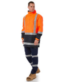 Taped Hi Vis Rain Shell Jacket - Orange/Navy