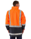 Taped Hi Vis Rain Shell Jacket - Orange/Navy