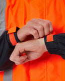 Taped Hi Vis Rain Shell Jacket - Orange/Navy