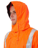 Taped Hi Vis Rain Shell Jacket - Orange/Navy