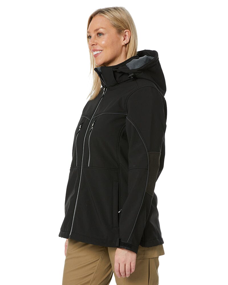 Womens Flex and Move Hooded Soft Shell Jacket - Black