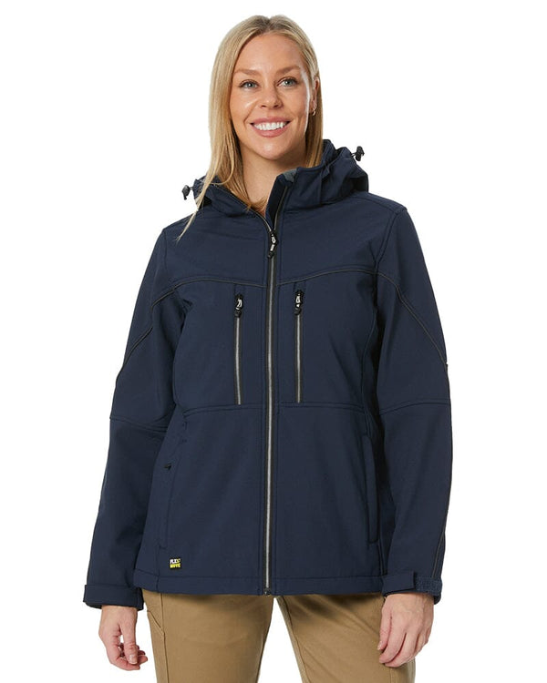 Womens Flex and Move Hooded Soft Shell Jacket - Navy
