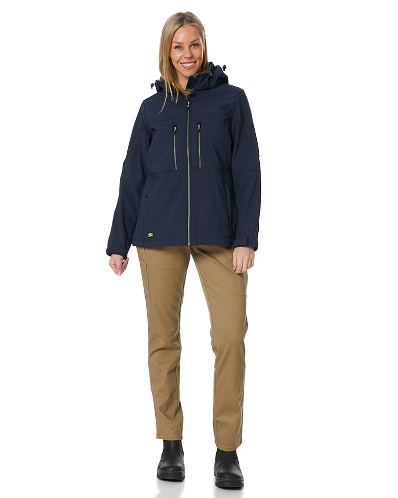Womens Flex and Move Hooded Soft Shell Jacket - Navy