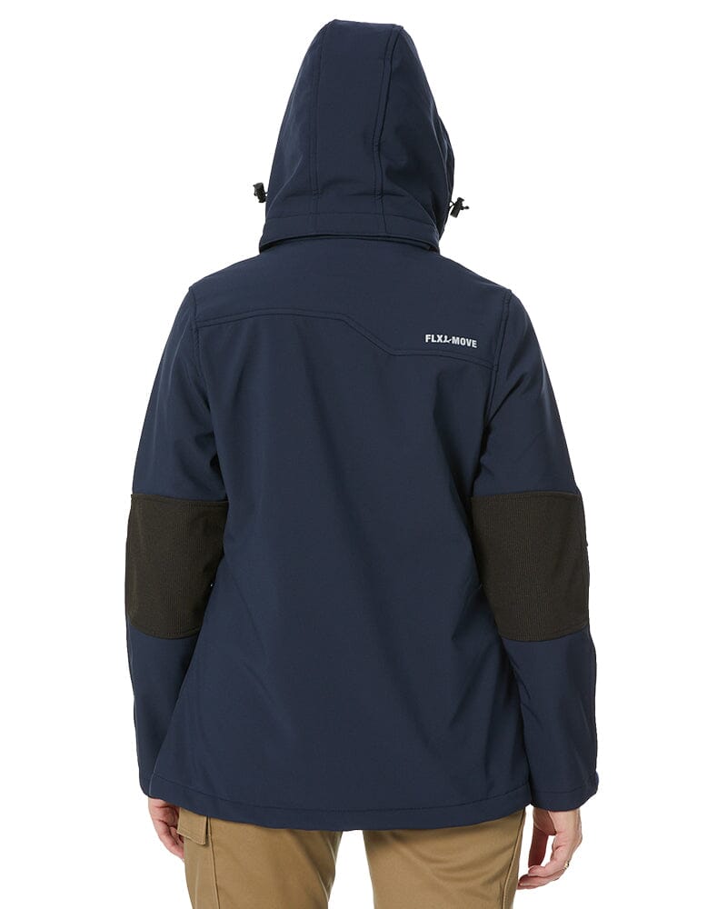 Womens Flex and Move Hooded Soft Shell Jacket - Navy