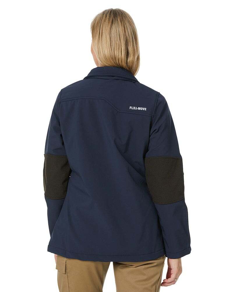 Womens Flex and Move Hooded Soft Shell Jacket - Navy