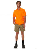 Cool Mesh Polo Shirt With Reflective Piping - Hi Vis Orange