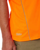 Cool Mesh Polo Shirt With Reflective Piping - Hi Vis Orange