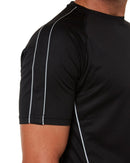 Cool Mesh Tee With Reflective Piping - Black