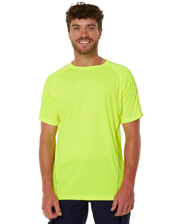 Cool Mesh Tee With Reflective Piping - Hi Vis Yellow