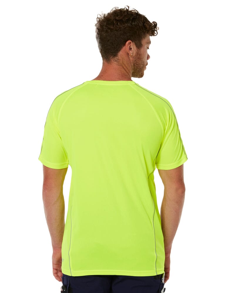 Cool Mesh Tee With Reflective Piping - Hi Vis Yellow