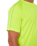 Cool Mesh Tee With Reflective Piping - Hi Vis Yellow