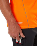 Cool Mesh Tee With Reflective Piping - Hi Vis Orange