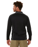 Cool Mesh LS Polo Shirt With Reflective Piping - Black