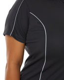 Womens Cool Mesh Polo Shirt With Reflective Piping - Charcoal