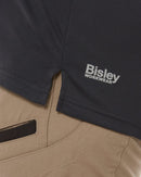 Womens Cool Mesh Polo Shirt With Reflective Piping - Charcoal