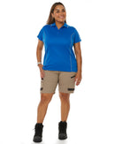Womens Cool Mesh Polo Shirt With Reflective Piping - Royal