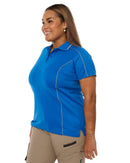 Womens Cool Mesh Polo Shirt With Reflective Piping - Royal
