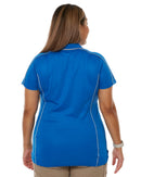 Womens Cool Mesh Polo Shirt With Reflective Piping - Royal