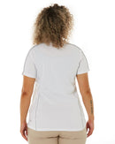 Womens Cool Mesh Polo Shirt With Reflective Piping - White