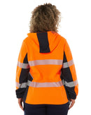Womens Flex and Move Hi Vis Taped Liquid Repellent Fleece Hoodie - Orange/Navy