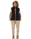 Womens Taped Hi Vis 5 In 1 Rain Jacket - Orange/Navy