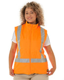 Womens Taped Hi Vis 5 In 1 Rain Jacket - Orange/Navy