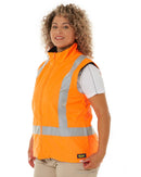 Womens Taped Hi Vis 5 In 1 Rain Jacket - Orange/Navy