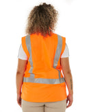 Womens Taped Hi Vis 5 In 1 Rain Jacket - Orange/Navy