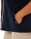 Womens Taped Hi Vis 5 In 1 Rain Jacket - Pink/Navy