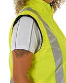 Womens Taped Hi Vis 5 In 1 Rain Jacket - Yellow/Navy