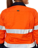 3M Taped Hi Vis Cool Lightweight LS Shirt - Orange/Navy