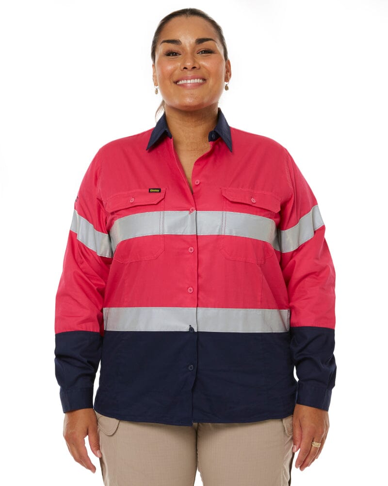 3M Taped Hi Vis Cool Lightweight LS Shirt - Pink/Navy