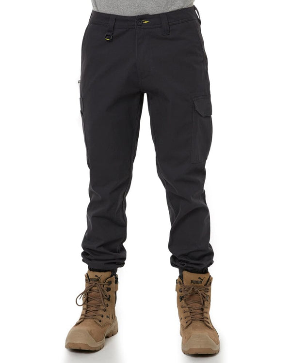 Stretch Cotton Drill Cargo Cuffed Pants - Charcoal